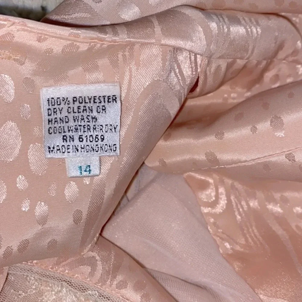 Vintage Nilani peach color maxi dress size 14 - Picture 8 of 11